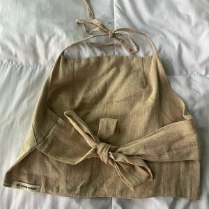 The Hemp Temple Harlow Raw Tie Top Sz S/M